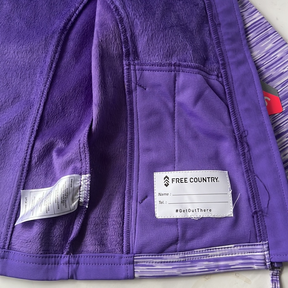 Free Country Girls Jacket Softshell Purple Space Dye 5/6 - Picture 10 of 16
